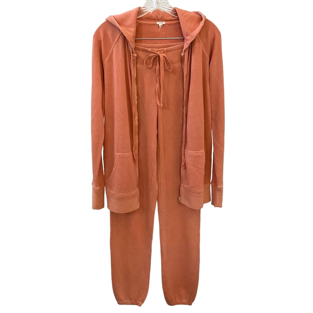 J Crew XXS Hoodie Joggers Set - Coral Sweatsuit Tracksuit Sweatshirt Sweatpants